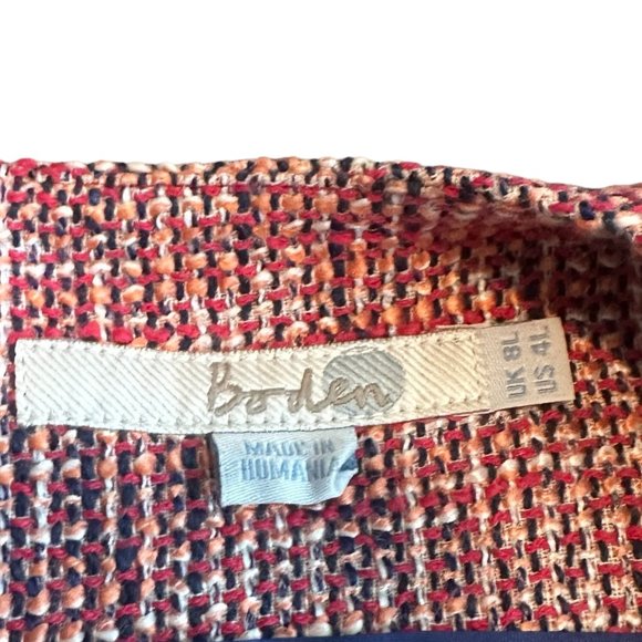 Boden Tweed Sheath Dress Short Sleeve Knee Length Size 4L Women's - Picture 11 of 12